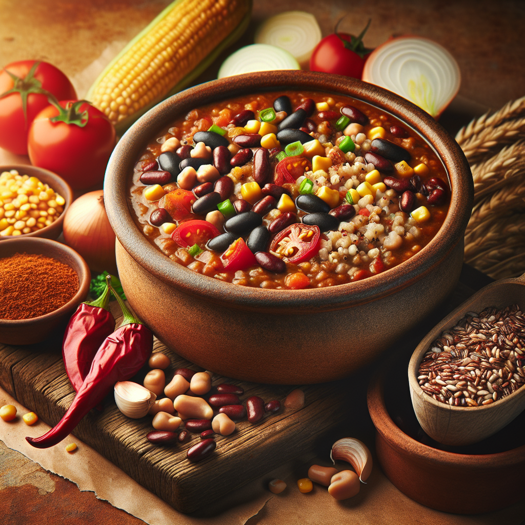 Vegetarian Chili with Grains and Beans