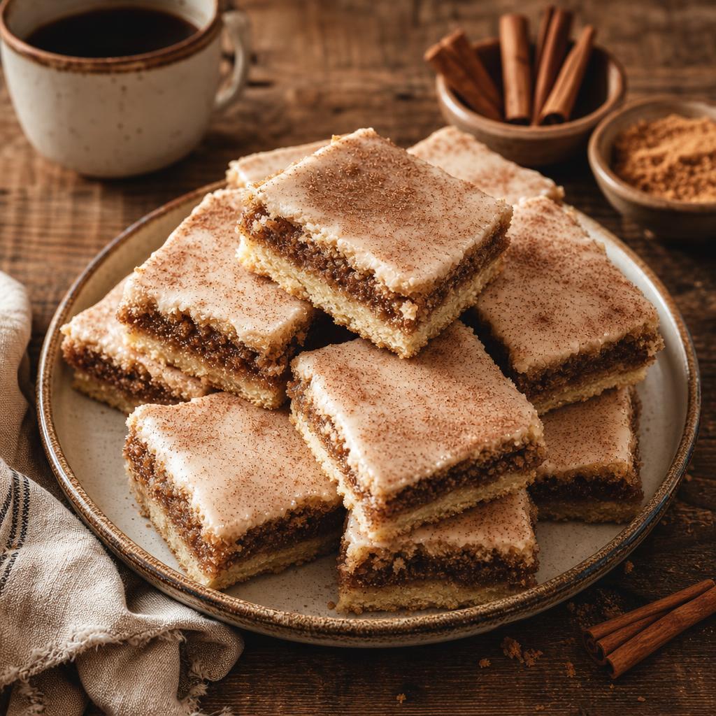 Cinnamon Layer Bars with Vanilla Icing
