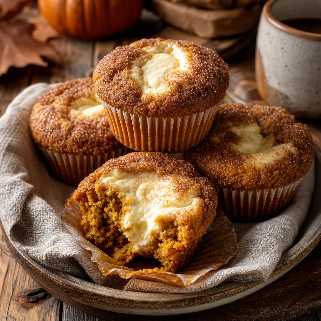 Pumpkin Cream Cheese Swirl Muffins