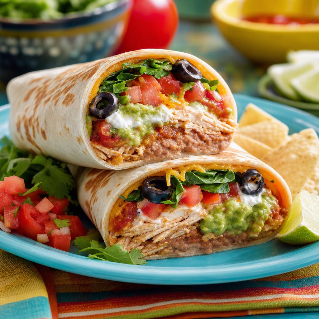 Seven-Layer Chicken Burrito