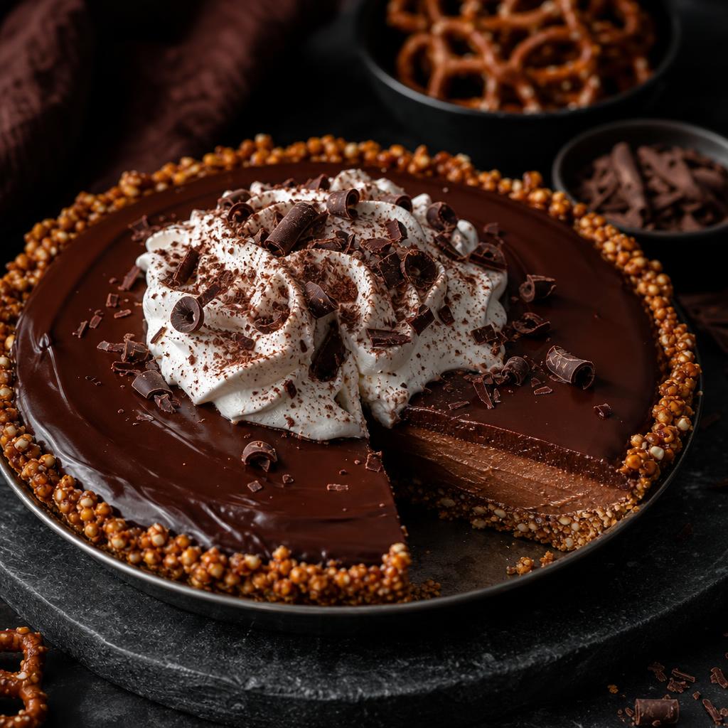 Vegan Chocolate Pie with Pretzel Crust