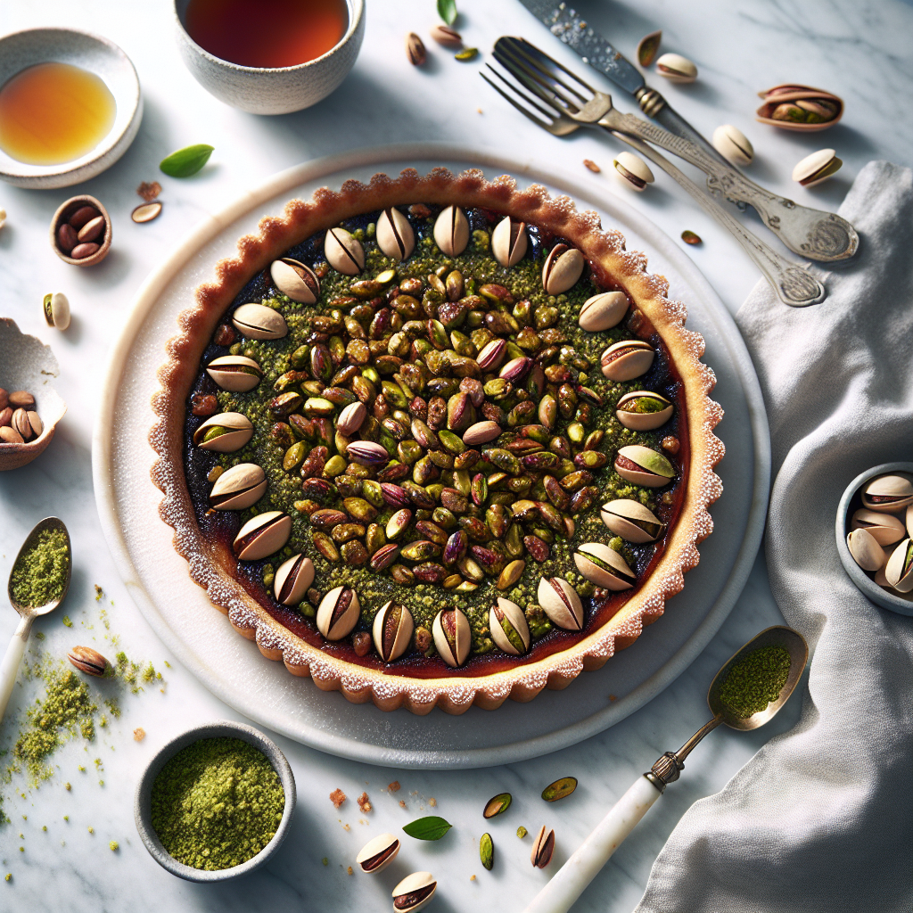 Pistachio Linzer Tart